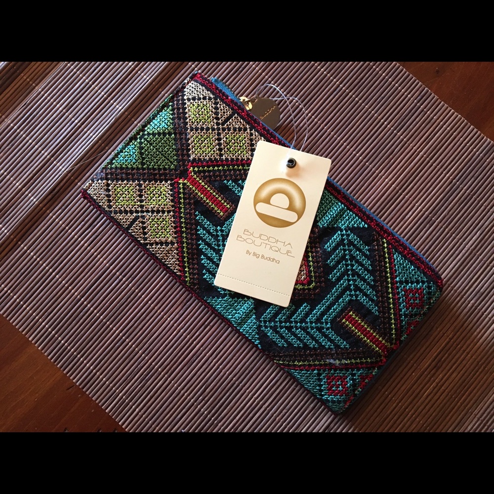 Buddha Boutique Embroidered Clutch! NWT!